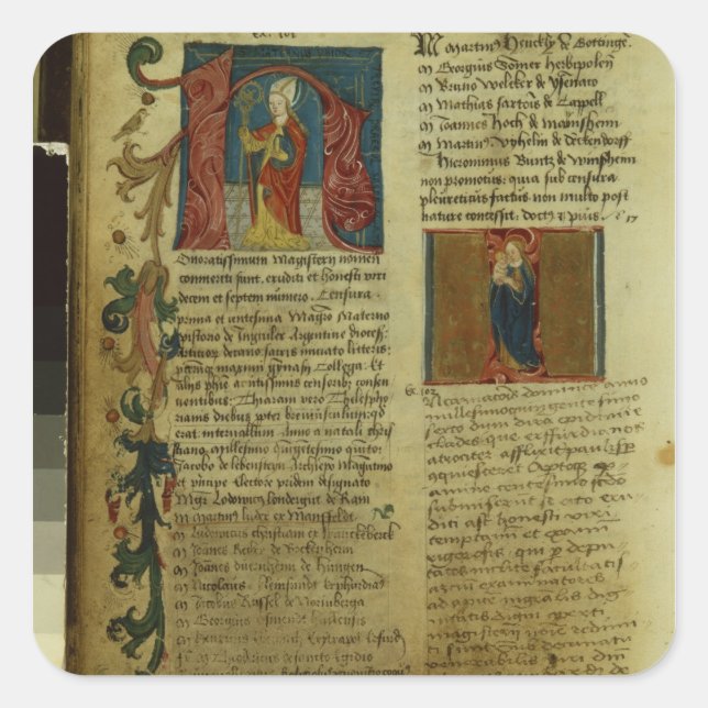 Pegatina Cuadrada Matrícula de Martin Luther (Anverso)