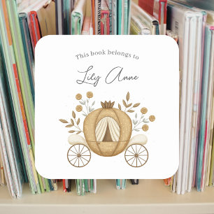 Pegatina Cuadrada Matrícula de Princess Carriage