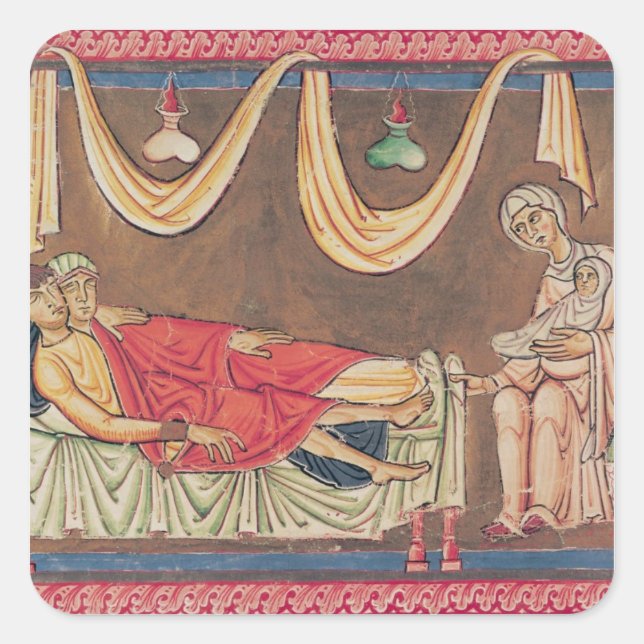 Pegatina Cuadrada Matrimonio de la Hosea y la Prostituta (Anverso)