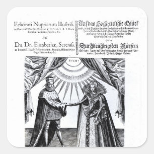 Pegatina Cuadrada Matrimonio de la Princesa Elizabeth