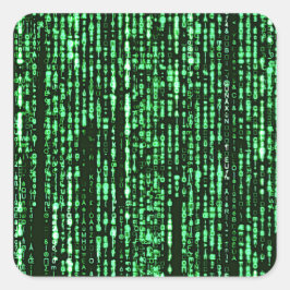 Pegatina Cuadrada Matrix code Be a warrior againt the system 