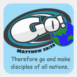 Pegatina Cuadrada Matthew 28:19 Square Sticker