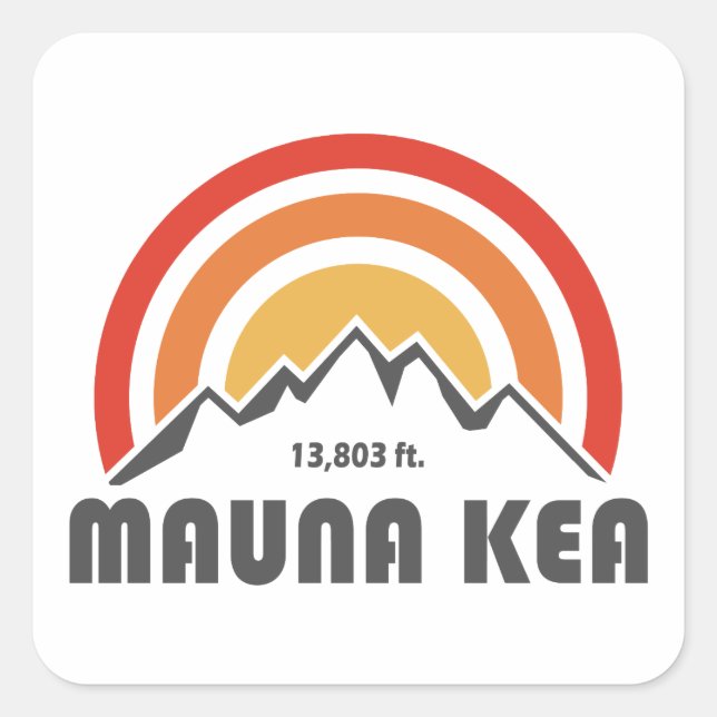 Pegatina Cuadrada Mauna Kea (Anverso)
