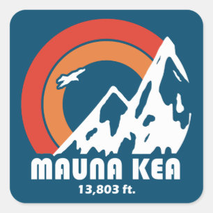 Pegatina Cuadrada Mauna Kea Hawaii Sun Eagle