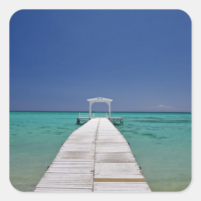 Pegatina Cuadrada Mauricio, Mauricio Occidental, Le Morne 2 (Anverso)