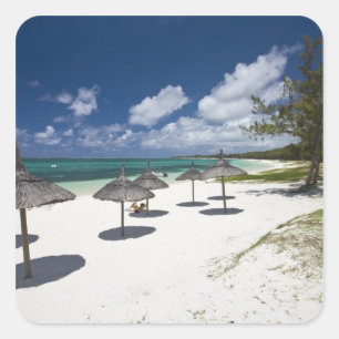 Pegatina Cuadrada Mauricio, Mauricio Oriental, Belle Mare,