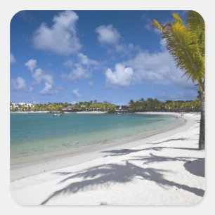 Pegatina Cuadrada Mauricio, Mauricio oriental, Trou d'Eau Douce,