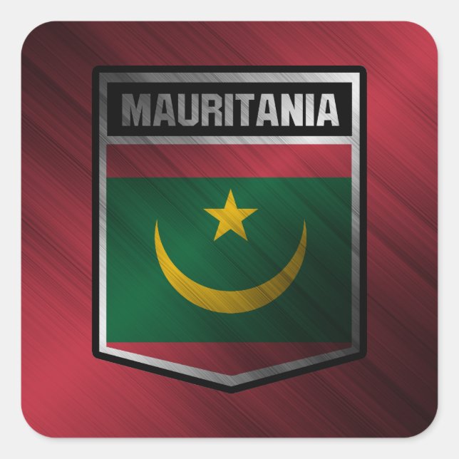 Pegatina Cuadrada Mauritania (Anverso)