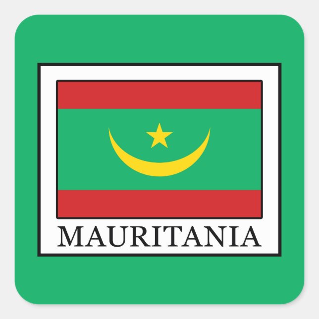 Pegatina Cuadrada Mauritania (Anverso)