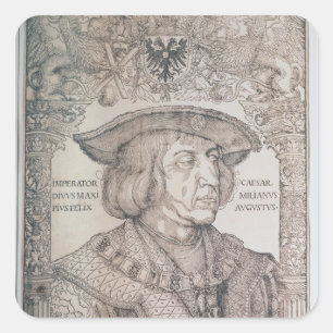 Pegatina Cuadrada Maximiliano I, emperador de Alemania, 1518