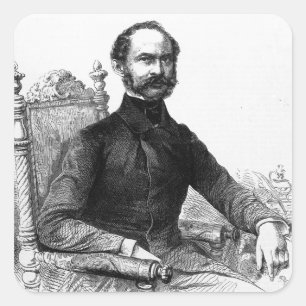 Pegatina Cuadrada Maximiliano II , Rey de Baviera