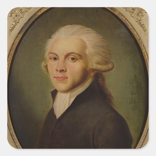 Pegatina Cuadrada Maximilien de Robespierre c.1793 (Anverso)