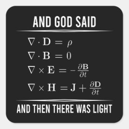 Pegatina Cuadrada Maxwells Ecuaciones Maxwell Maxwell Math 1BK1