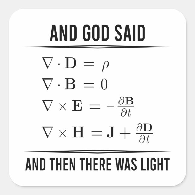 Pegatina Cuadrada Maxwells Ecuaciones Maxwell Maxwell Math 1WH1 (Anverso)