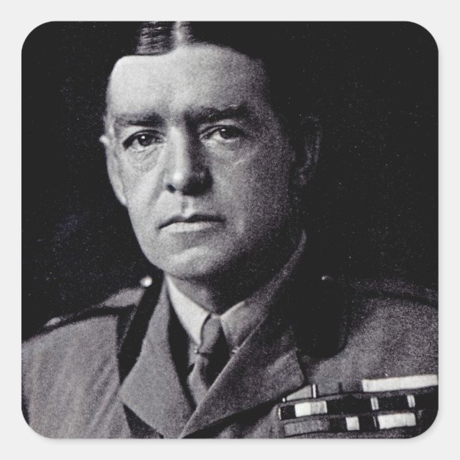 Pegatina Cuadrada Mayor Sir Ernest Shackleton (Anverso)