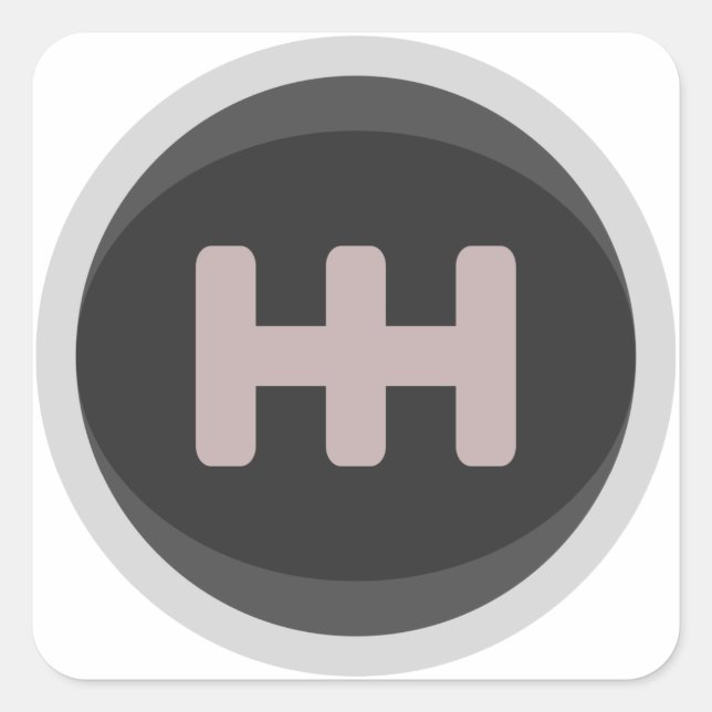 Pegatina Cuadrada Mazo de selección del engranaje de Carreras (Anverso)