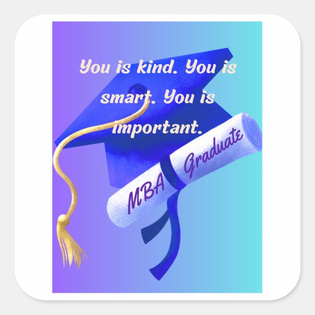 Pegatina Cuadrada MBA Gift (Anverso)