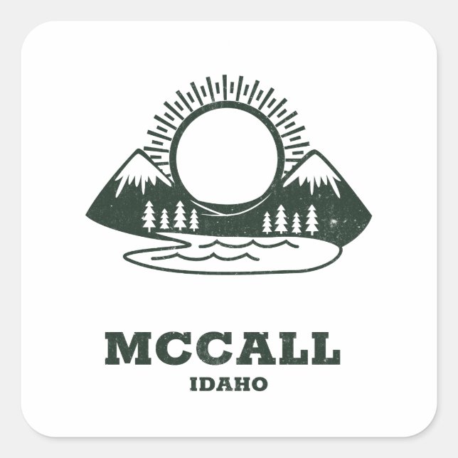 Pegatina Cuadrada McCall - Idaho (Anverso)