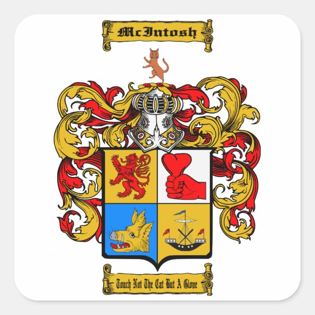 Pegatina Cuadrada McIntosh (Escocia) (Anverso)