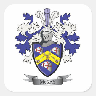 Pegatina Cuadrada McKay Family Crest Coat of Arms