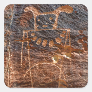 Pegatina Cuadrada Mckee Springs Petroglyph - Vernal - Utah