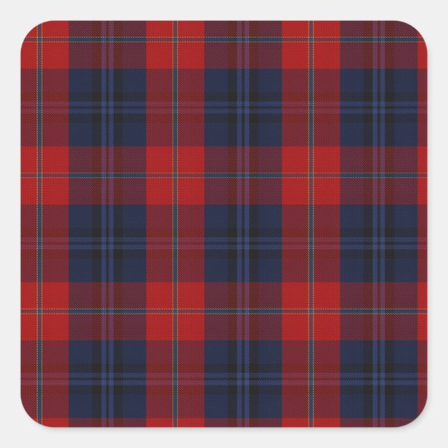 Pegatina Cuadrada McKnight Clan Tartán (Anverso)