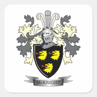 Pegatina Cuadrada McKnight Family Crest Coat of Arms