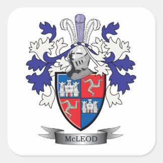 Pegatina Cuadrada McLeod Family Crest Coat of Arms