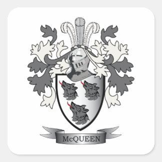 Pegatina Cuadrada McQueen Family Crest Coat of Arms