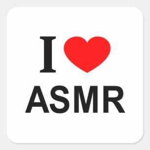 Pegatina Cuadrada Me ❤️ ASMR Me encanta ASMR Amo ASMR