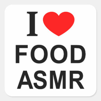 Pegatina Cuadrada Me ❤️ COMIDA ASMR Me AMO COMIDA ASMR Me CORAZÓN CO