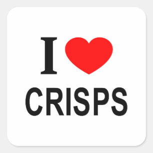 Pegatina Cuadrada Me ❤️ CRISPS Me encantan las CRISPS Me encanta CRI