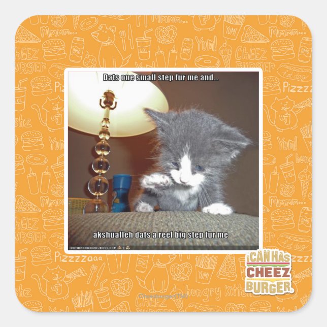 Pegatina Cuadrada Me da un pequeño paso. (Anverso)