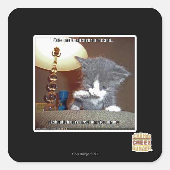 Pegatina Cuadrada Me da un pequeño paso. (Anverso)