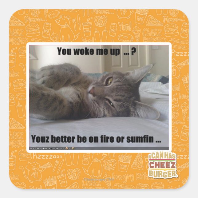 Pegatina Cuadrada Me despertaste (Anverso)