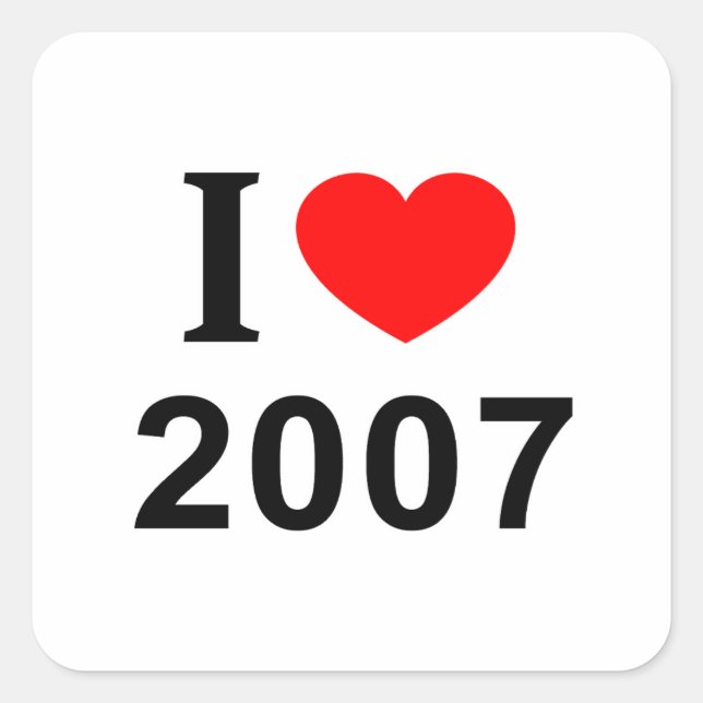 PEGATINA CUADRADA ME ENCANTA ❤️ 2007 I HEART 2007 (Anverso)