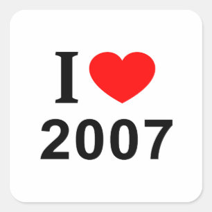 PEGATINA CUADRADA ME ENCANTA ❤️ 2007 I HEART 2007