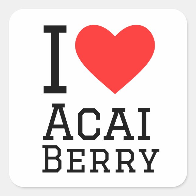 Pegatina Cuadrada Me encanta acai berry (Anverso)