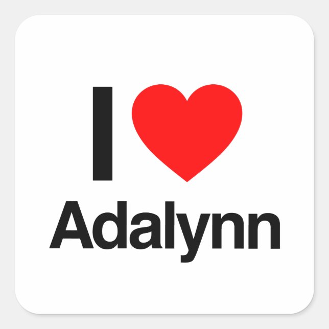 Pegatina Cuadrada me encanta adalynn (Anverso)