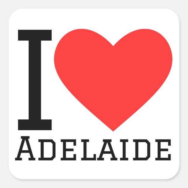Pegatina Cuadrada Me encanta Adelaide (Anverso)