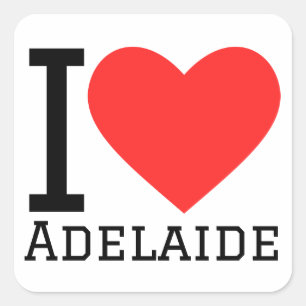 Pegatina Cuadrada Me encanta Adelaide
