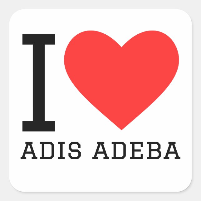 Pegatina Cuadrada Me encanta adis adeba (Anverso)