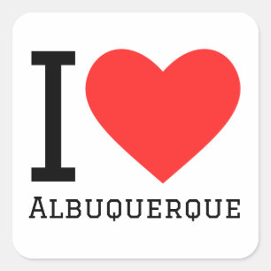 Pegatina Cuadrada Me encanta Albuquerque