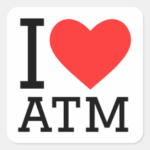 Pegatina Cuadrada me encanta atm