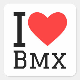 Pegatina Cuadrada Me encanta bmx