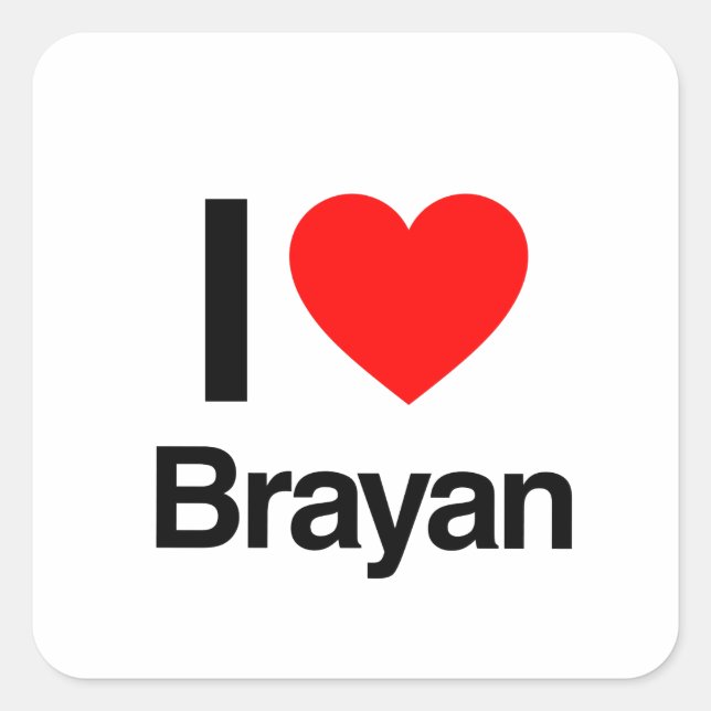 Pegatina Cuadrada me encanta brayan (Anverso)