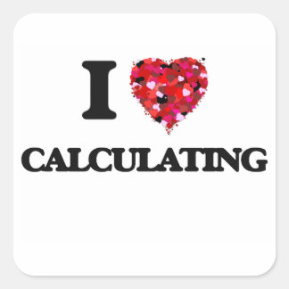 Pegatina Cuadrada Me encanta calcular