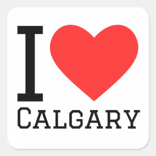 Pegatina Cuadrada Me encanta Calgary