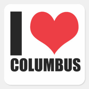 Pegatina Cuadrada Me encanta Colón