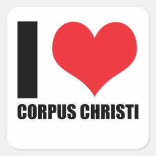 Pegatina Cuadrada Me encanta Corpus Christi
